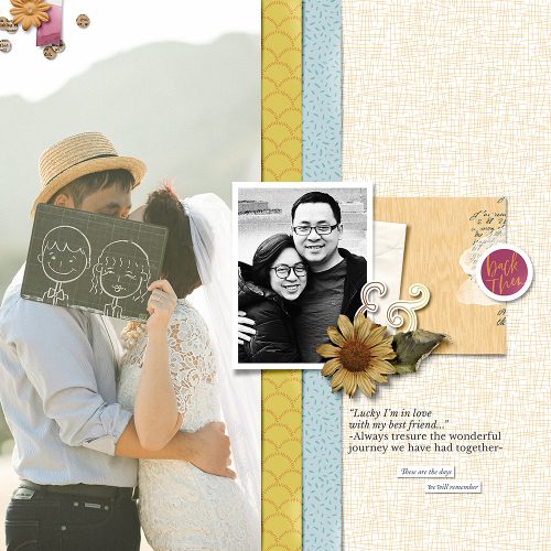 Wedding digital scrapbook layout - Sahin Designs