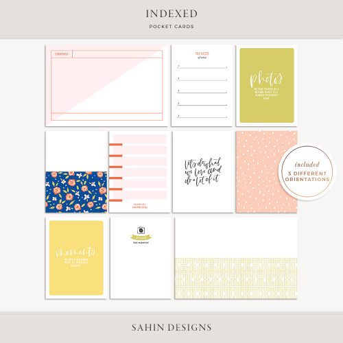 Indexed Printable Pocket Cards - Sahin Designs