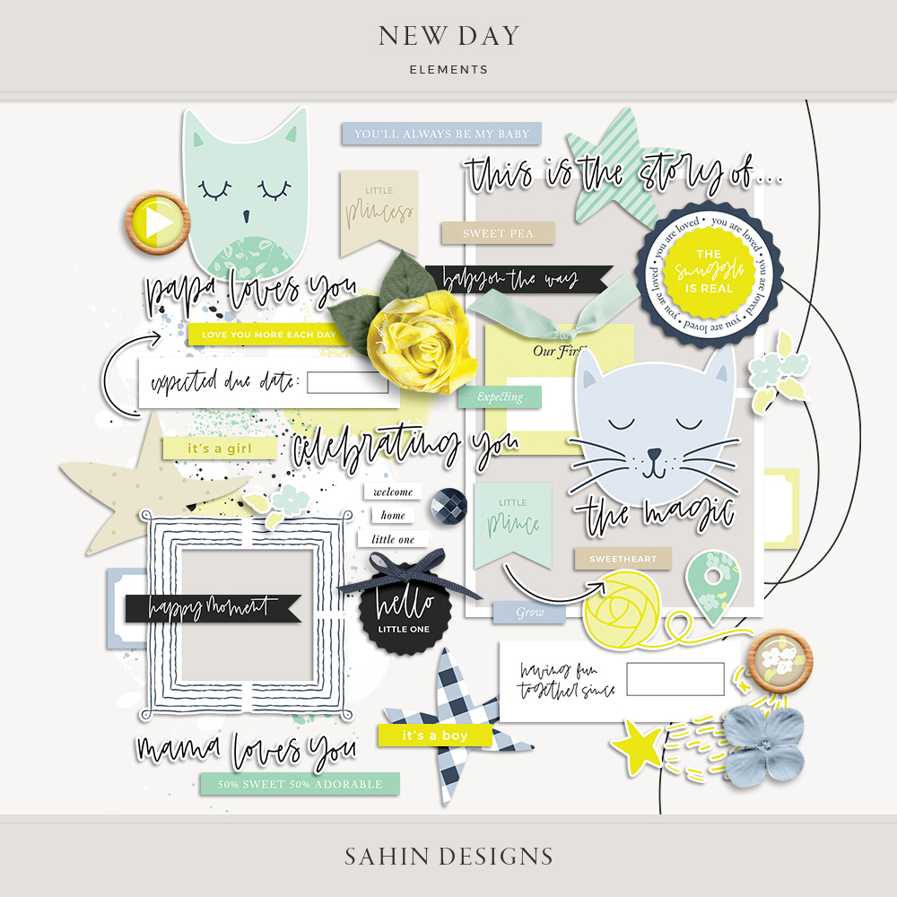 New Day Digital Scrapbook Elements - Sahin Designs