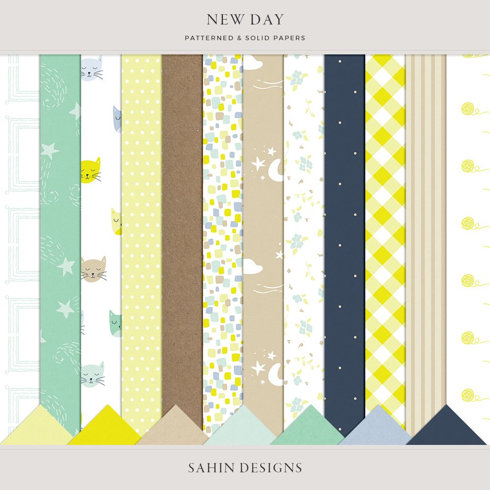 New Day Digital Scrapbook Papers - Sahin Designs