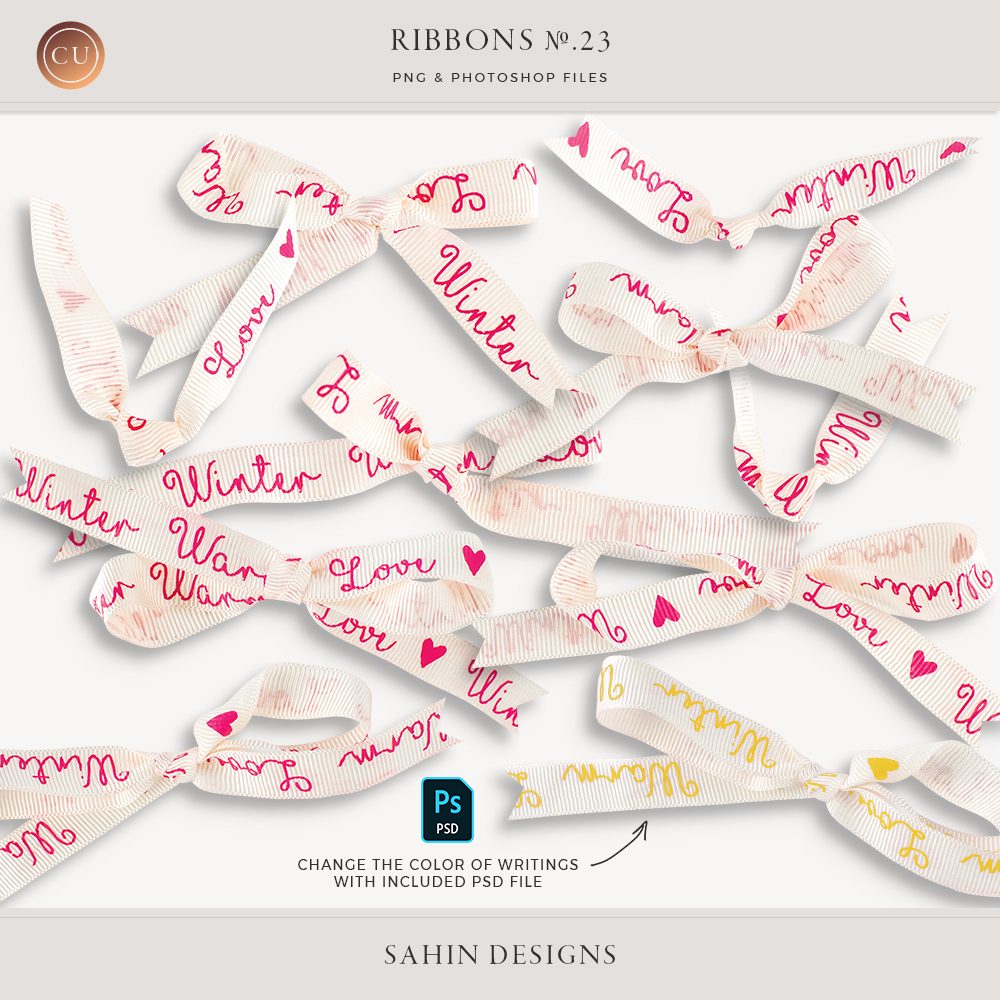 Extracted white ribbons - Sahin Designs - CU Digital Scrapbook