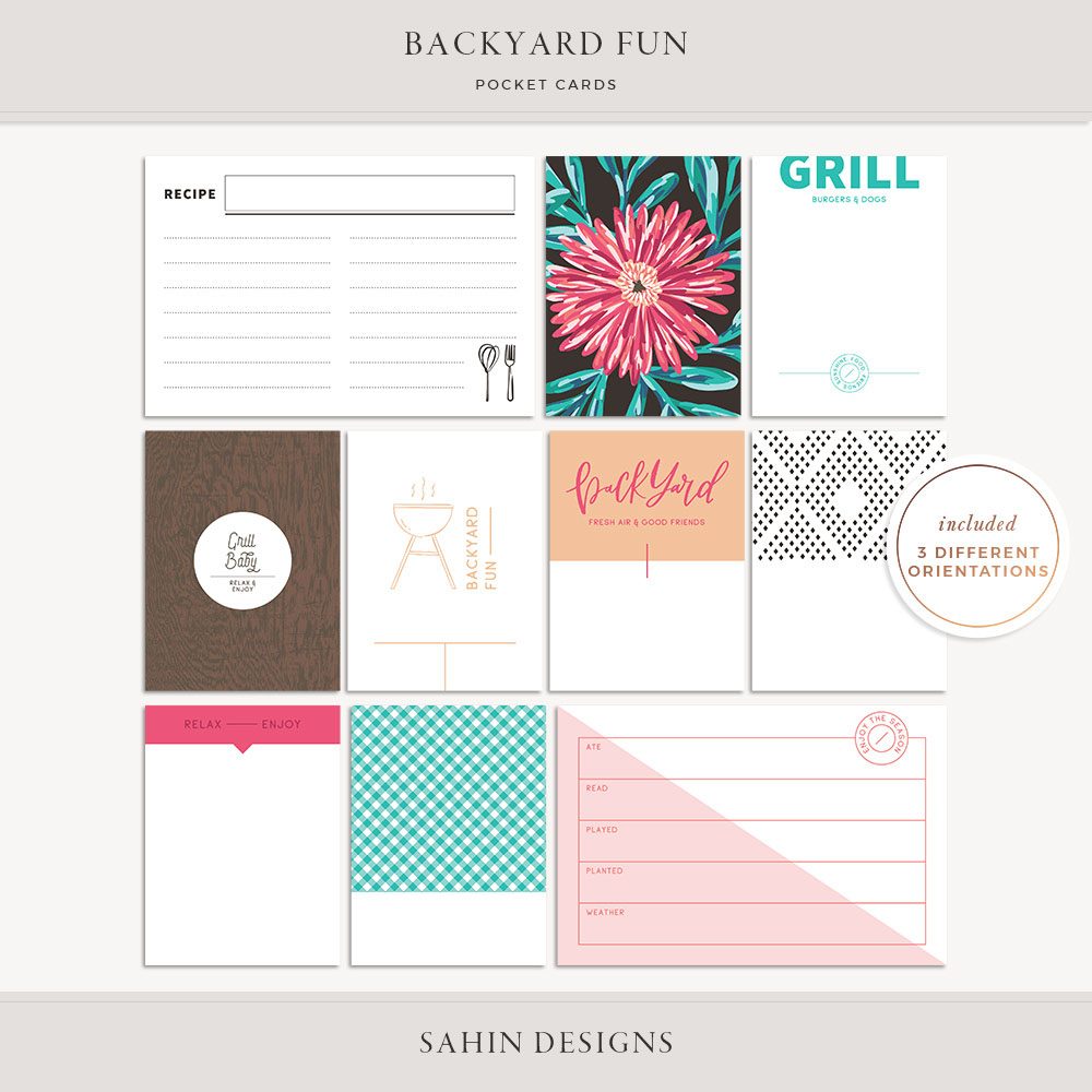 Backyard Fun Printable Pocket Cards - Sahin Designs
