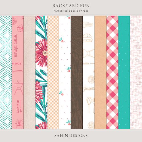Backyard Fun Digital Scrapbook Papers - Sahin Designs