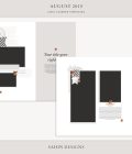 August 2019 Digital Scrapbook Layout Template/Sketch - Sahin Designs