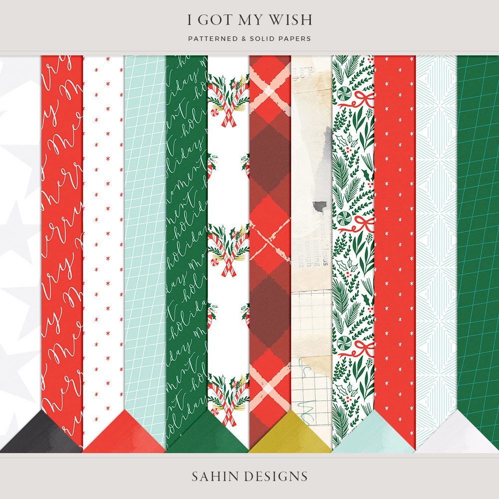 I Got My Wish Digital Scrapbook Papers - Sahin Designs