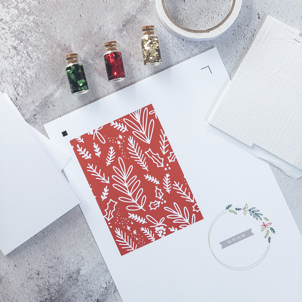 DIY Christmas card with digital scrapbook supplies - Sahin Designs