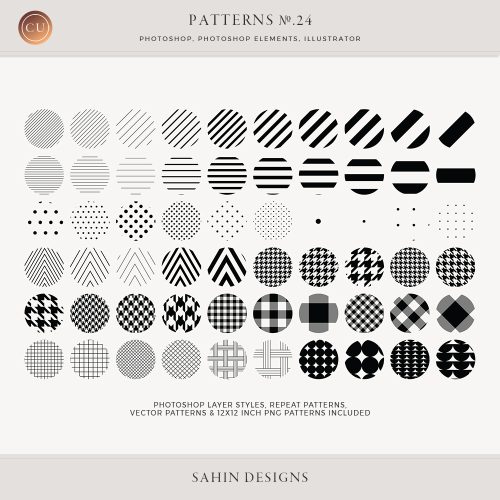 Basic Repeat Patterns - Sahin Designs - CU Digital Scrapbook