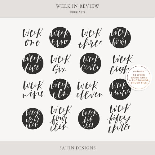 Week in Review Digital Scrapbook Word Arts - Sahin Designs