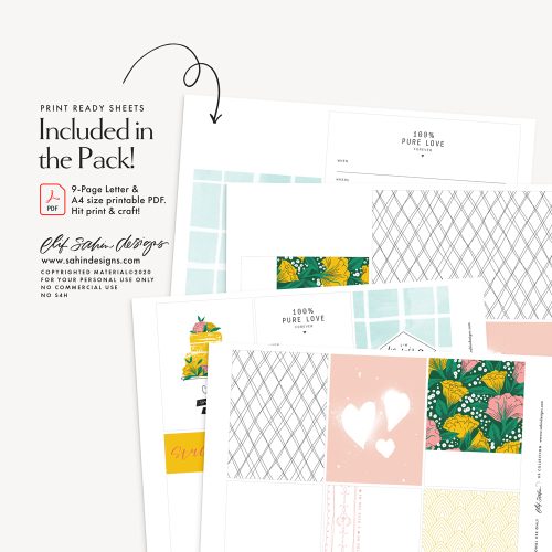 Us Printable Pocket Scrapbook Cards - Elif Sahin Designs