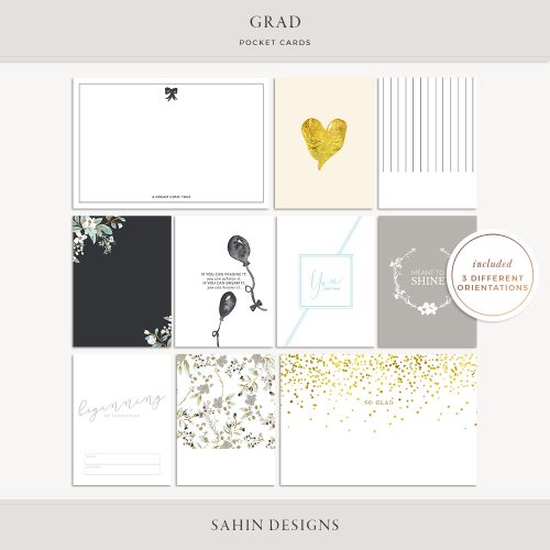 Grad Printable Pocket Cards - Sahin Designs