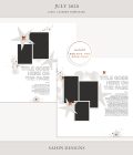 July 2020 Digital Scrapbook Layout Template/Sketch - Sahin Designs