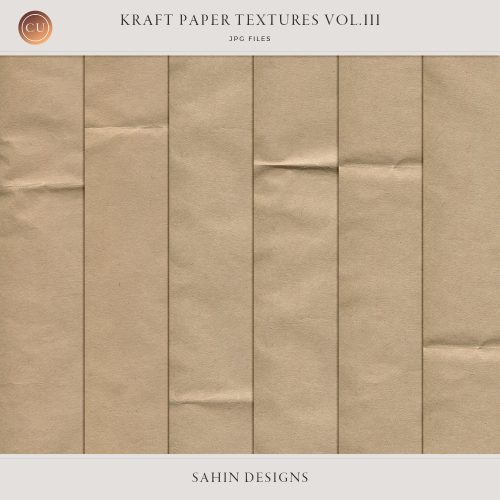 Folded Kraft Paper Textures - Sahin Designs - CU Digital Scrapbook