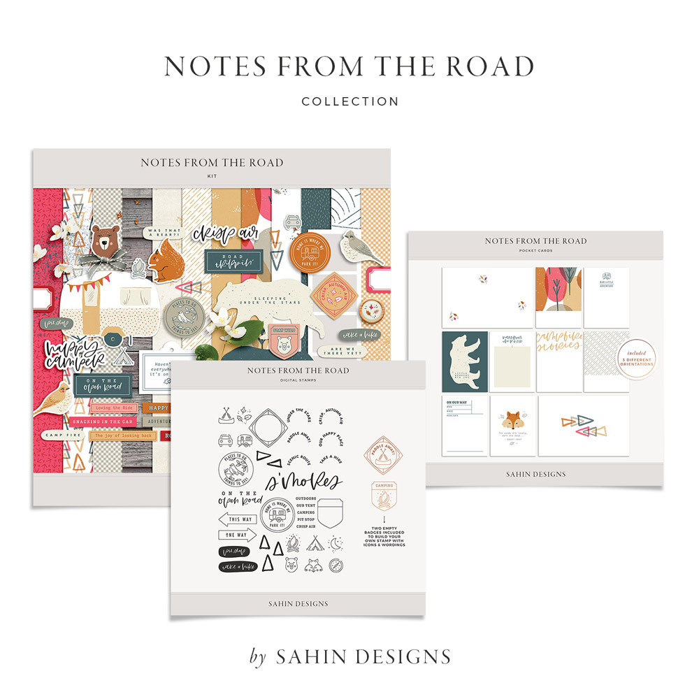 Notes from the Road Digital Scrapbook Collection - Sahin Designs