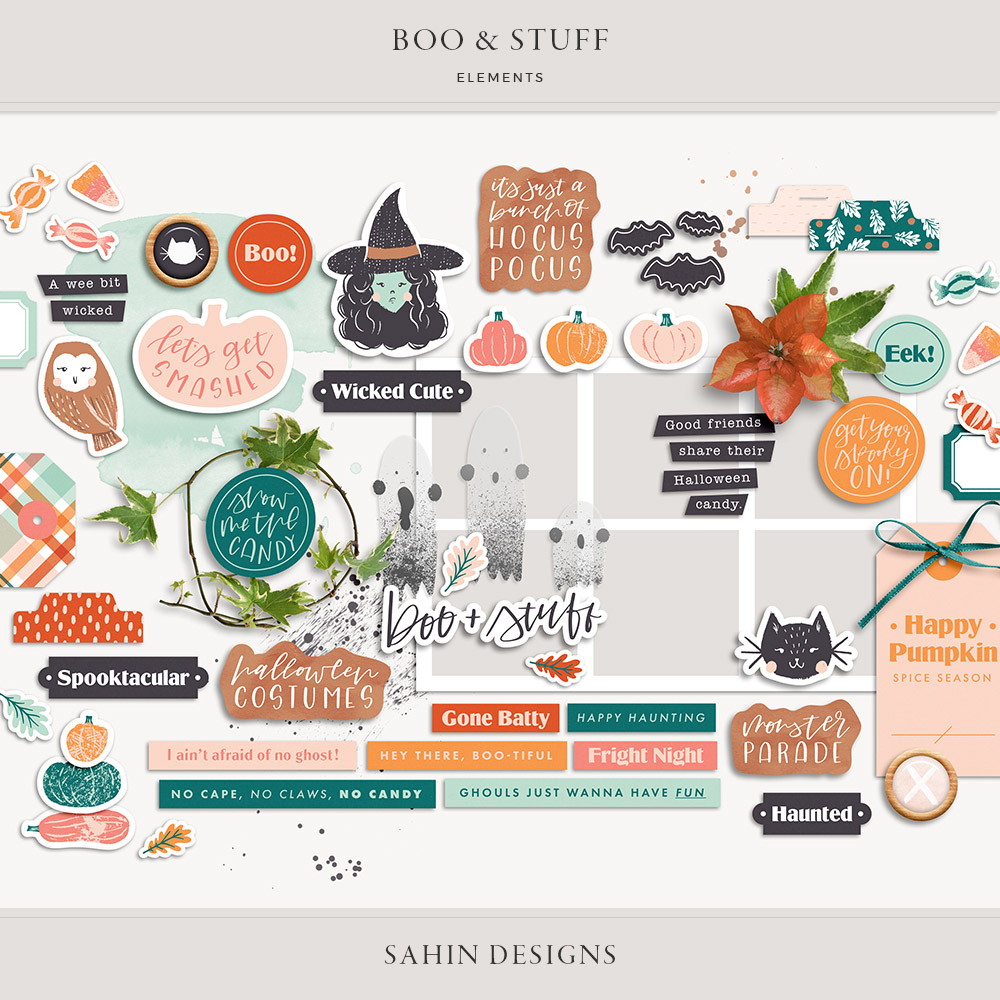 Boo & Stuff Digital Scrapbook Elements - Sahin Designs