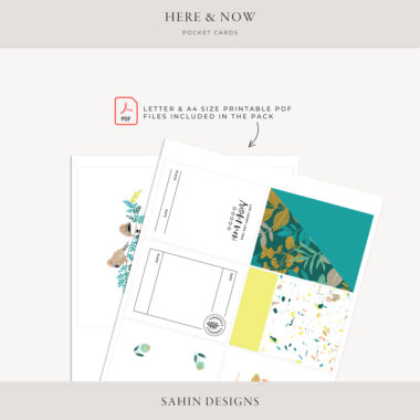 Here & Now Printable Pocket Cards - Sahin Designs