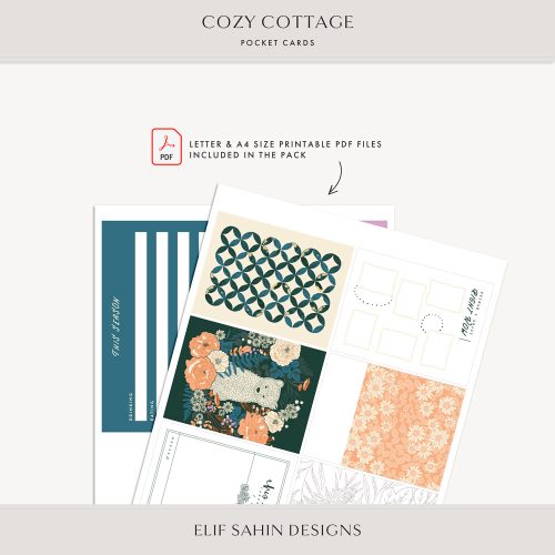 Cozy Cottage Printable Pocket Cards - Sahin Designs