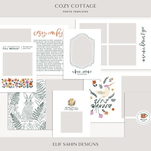 Cozy Cottage Digital Scrapbook Photo Templates - Sahin Designs
