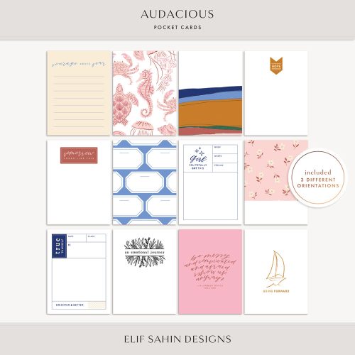 Audacious Printable Pocket Cards - Sahin Designs