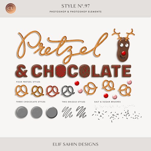 Pretzel & Chocolate Photoshop Layer Styles - Sahin Designs - CU Digital Scrapbook