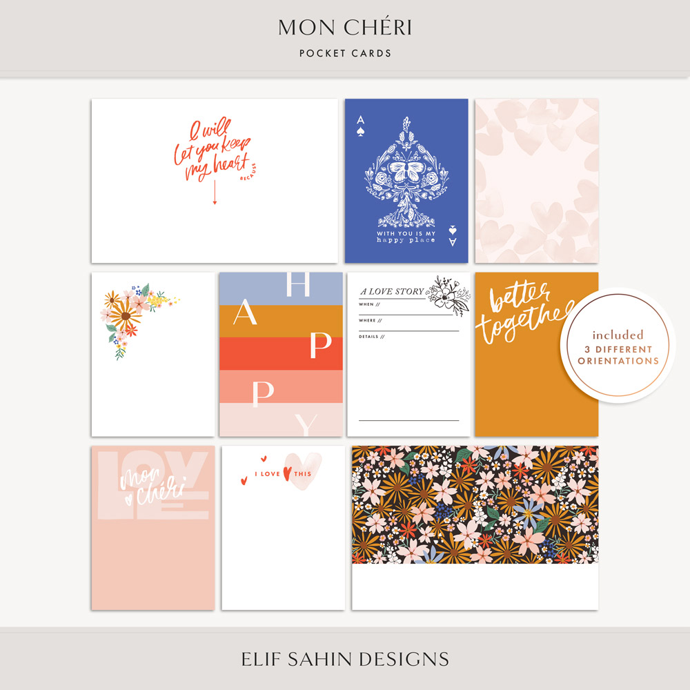 Mon Chéri Printable Pocket Cards - Sahin Designs