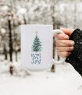 15oz. Peace Love Joy Handlettered Holiday Mug | Elif Sahin Designs | Christmas Mug