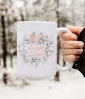 15oz. Winter Birds Printed Holiday Mug | Elif Sahin Designs | Christmas Mug