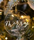 Merry Glass Ornament | Elif Sahin Designs | Christmas Tree Ornament