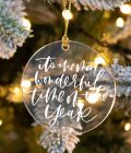 It's The Most Wonderful Time of the Year Glass Ornament | Elif Sahin Designs | Christmas Tree Ornament