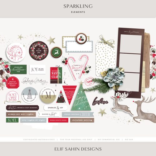 Sparkling Digital Scrapbook Elements - Elif Sahin Designs