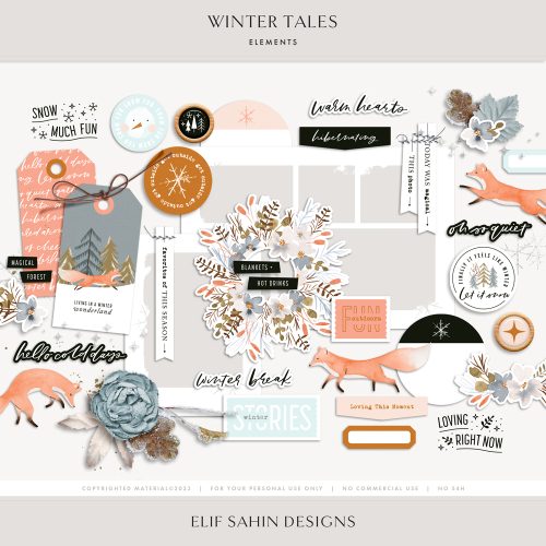 Winter Tales Digital Scrapbook Elements - Elif Sahin Designs