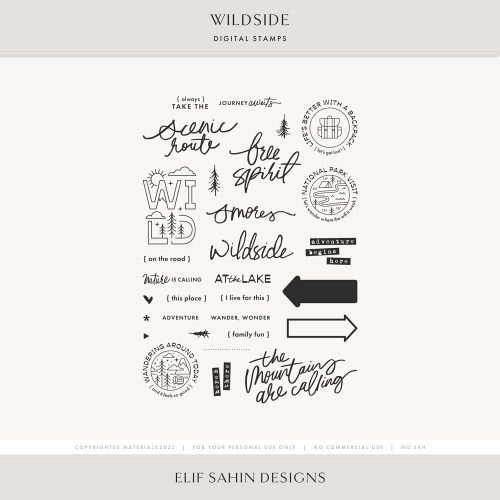 Wildside Digital Scrapbook Stamps - Elif Sahin Designs