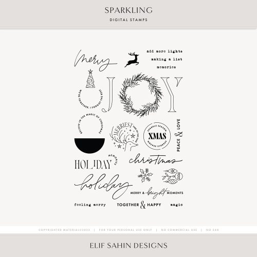 Sparkling Digital Scrapbook Stamps- Elif Sahin Designs