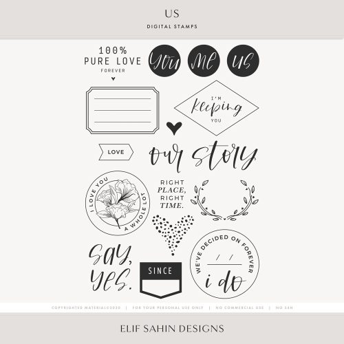 Us Digital Scrapbook Stamps - Elif Sahin Designs