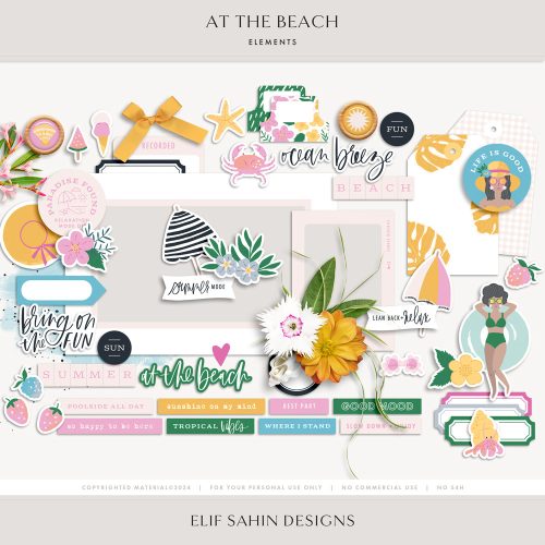 At the Beach Digital Scrapbook Elements - Elif Sahin Designs
